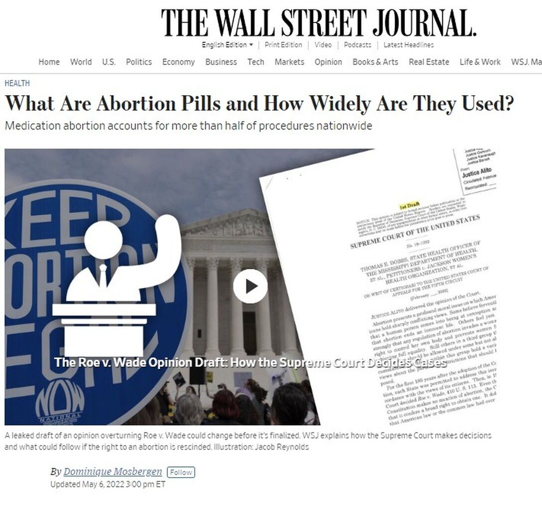 Wall Street Journal - What Are Abortion Pills and How Widely Are They Used?