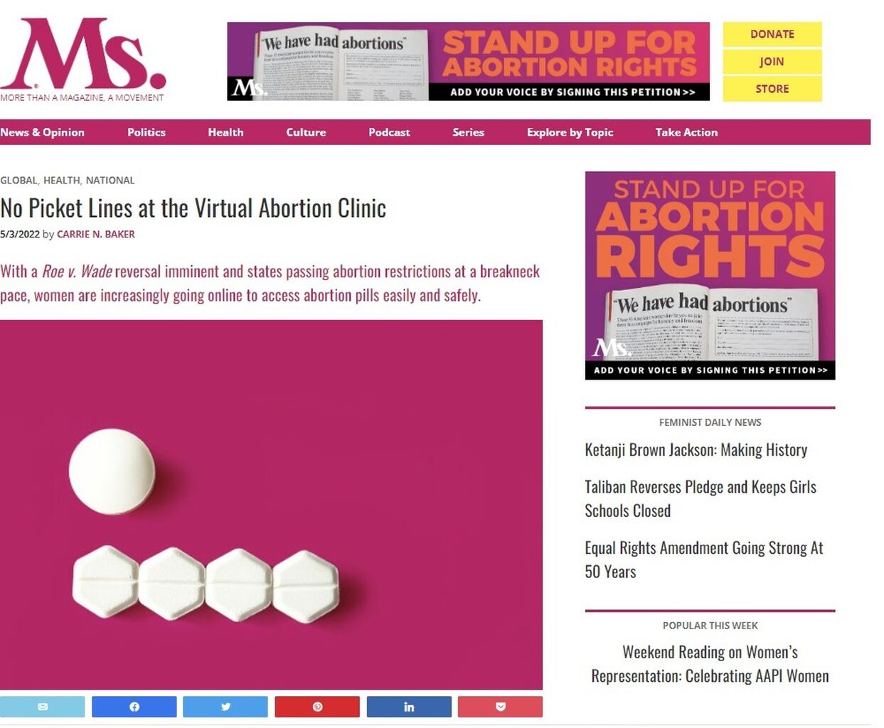 Ms Magazine - No Picket Lines at the Virtual Abortion Clinic