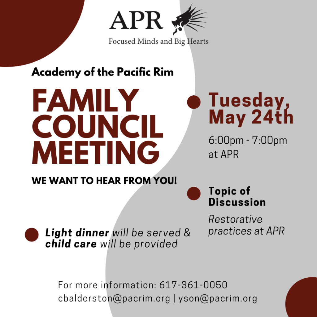 5/24 RSVP to Family Council Meeting about Restorative Practices