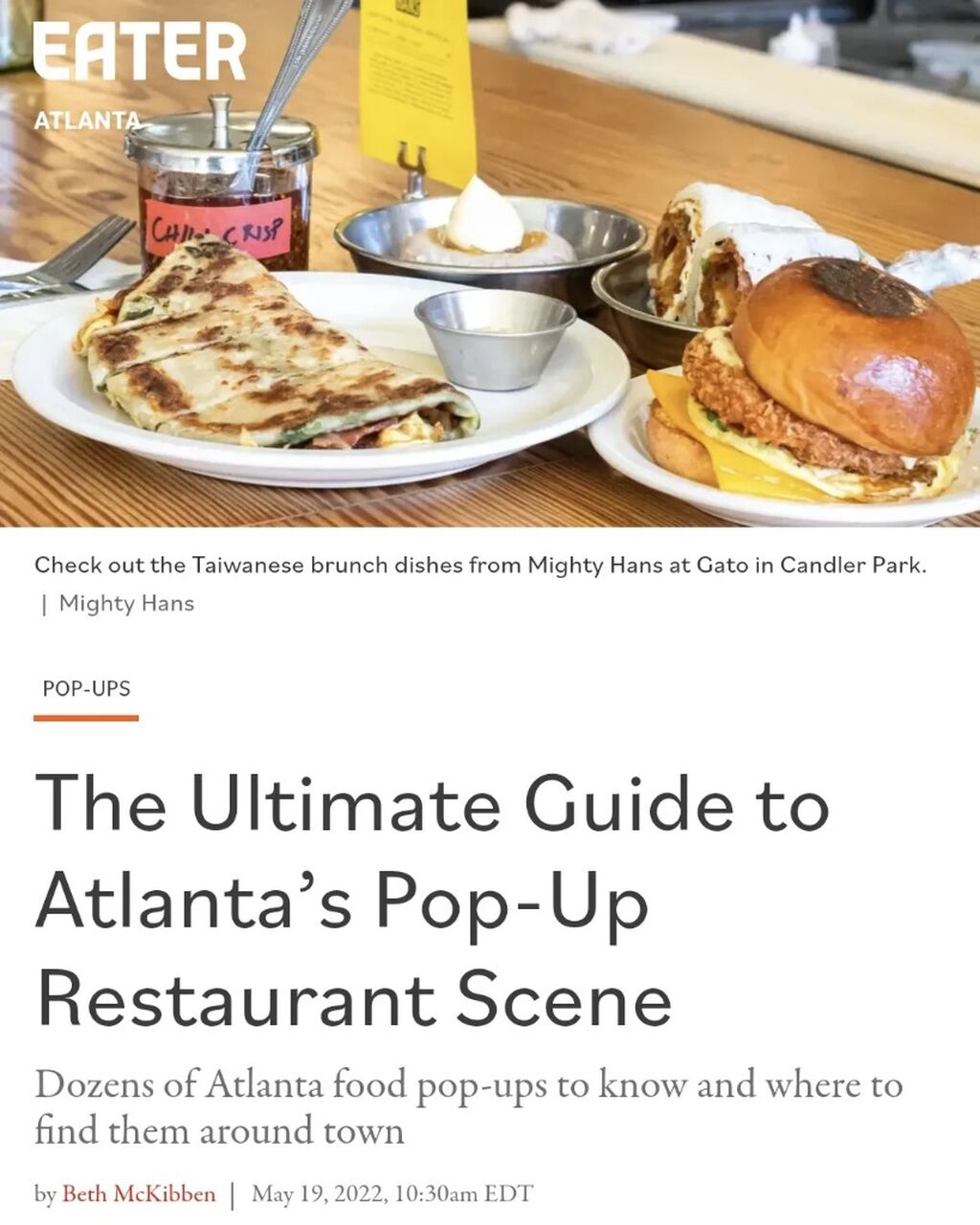 EATER ATL GUIDE TO POP-UP RESTAURANT SCENE