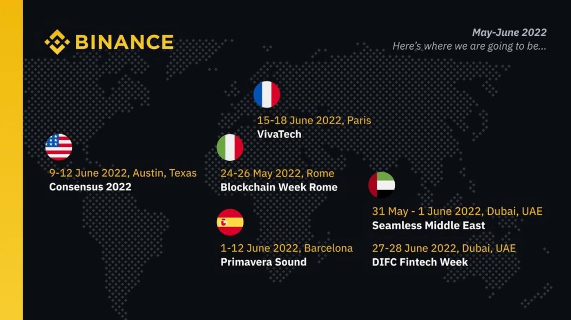 Want to meet the #Binance team in person?