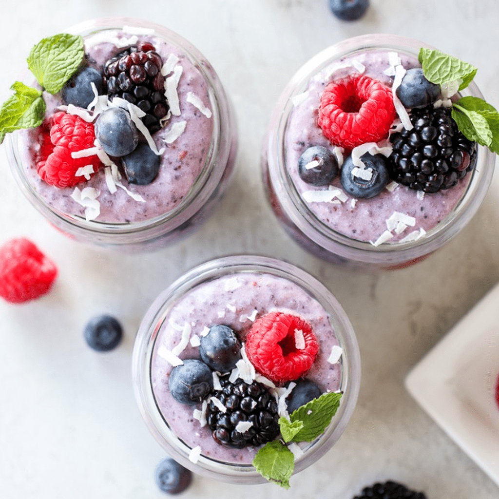 Mixed Berry Protein Chia Pudding