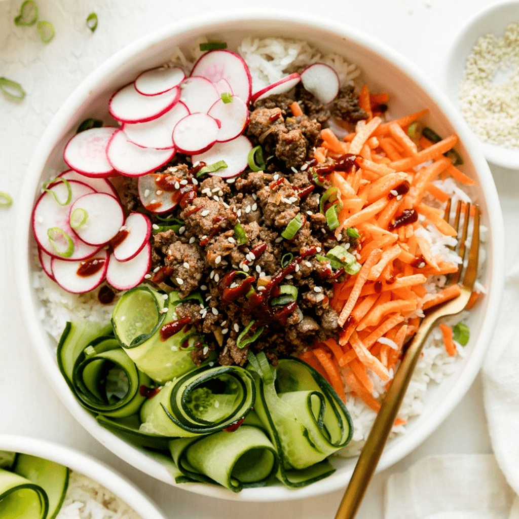 Korean-inspired Ground Beef Bowls