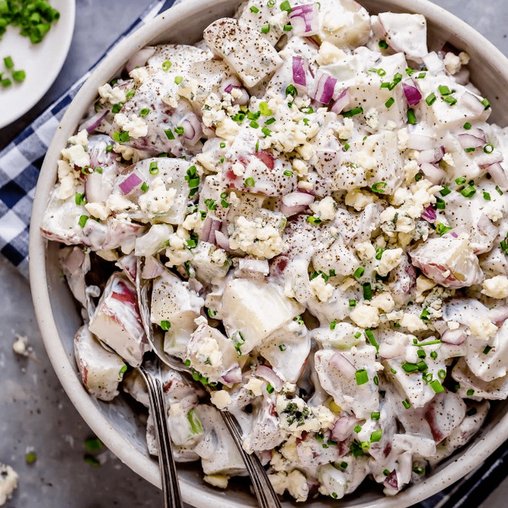 Blue Cheese Potato Salad with Chives