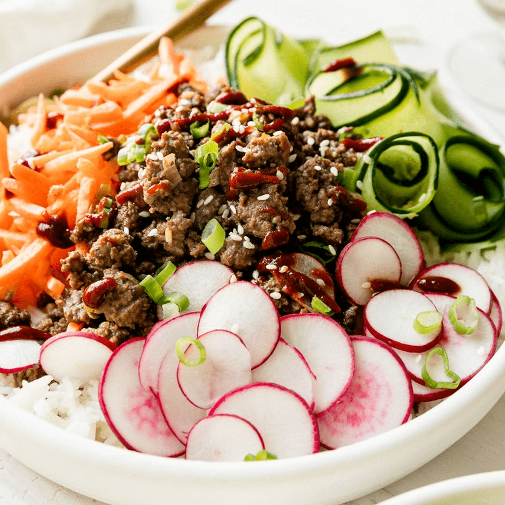 Korean-inspired Ground Beef Bowls