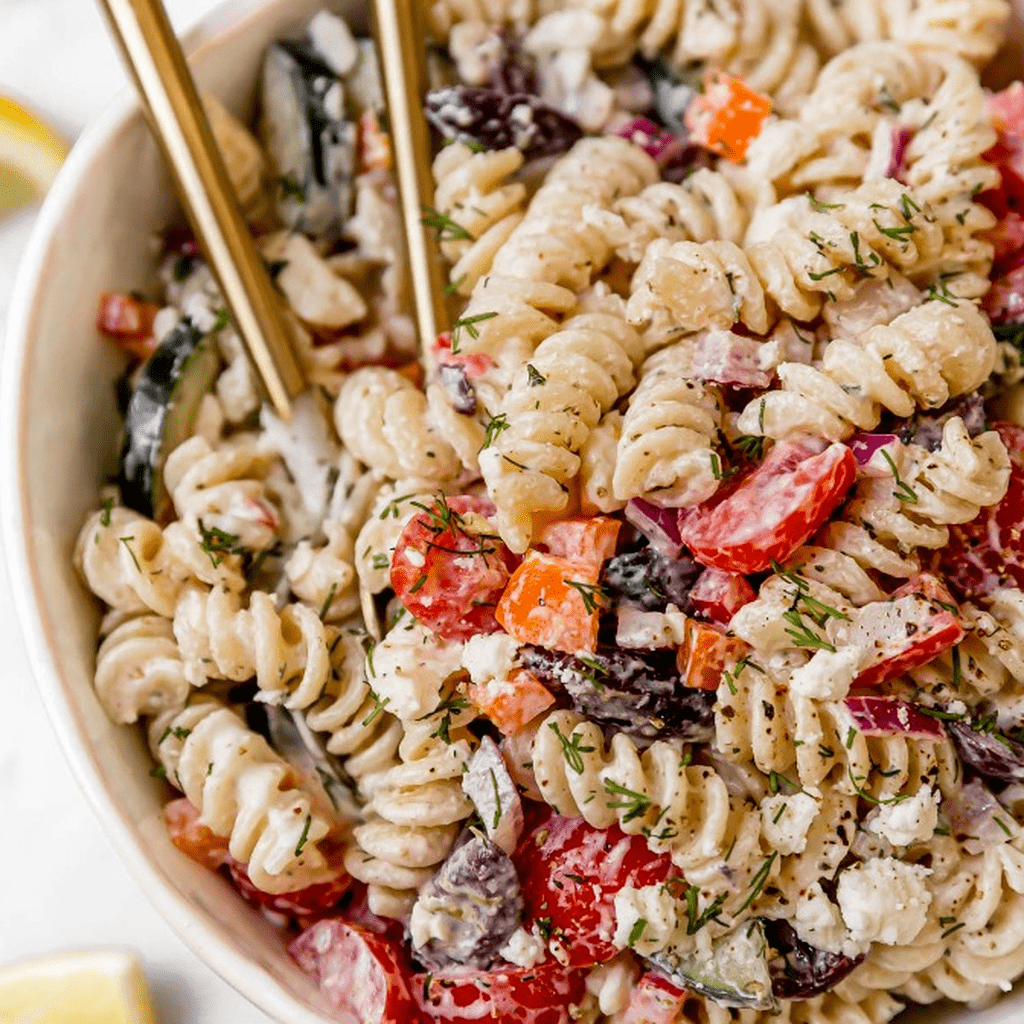 Greek Veggie Pasta Salad