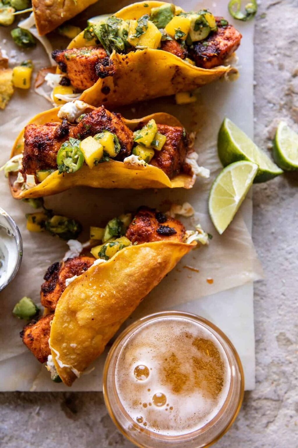 Crispy BBQ Salmon Tacos