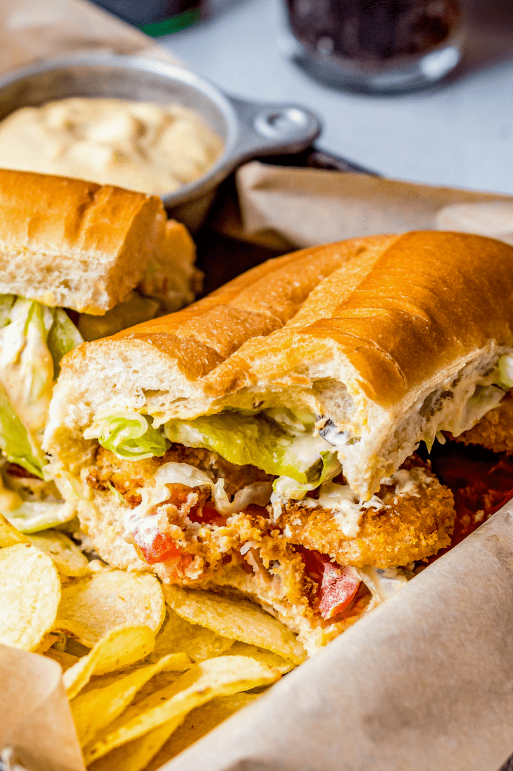 Air Fryer Shrimp Po' Boys