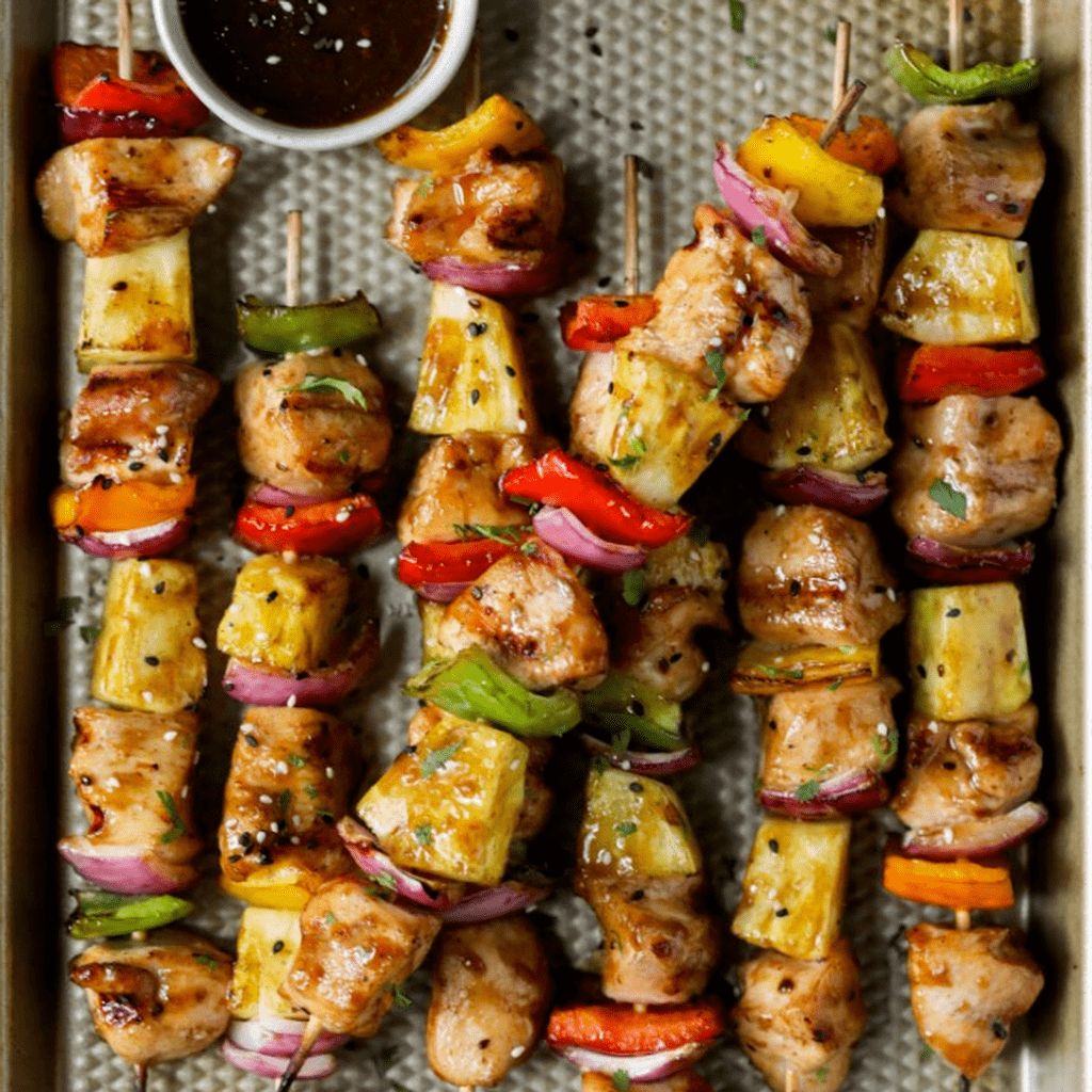 Teriyaki Chicken Pineapple Kebabs