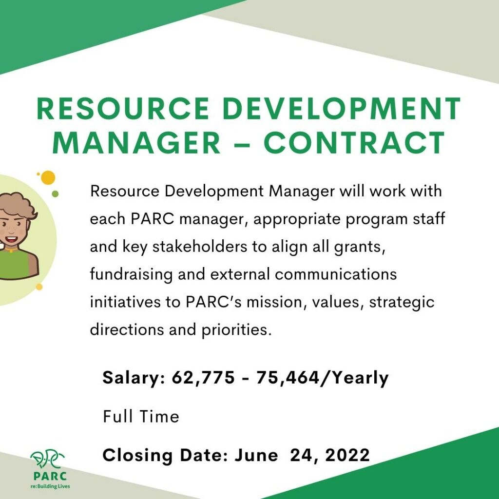 RESOURCE DEVELOPMENT MANAGER &ndash; CONTRACT (MATERNITY LEAVE COVERAGE)