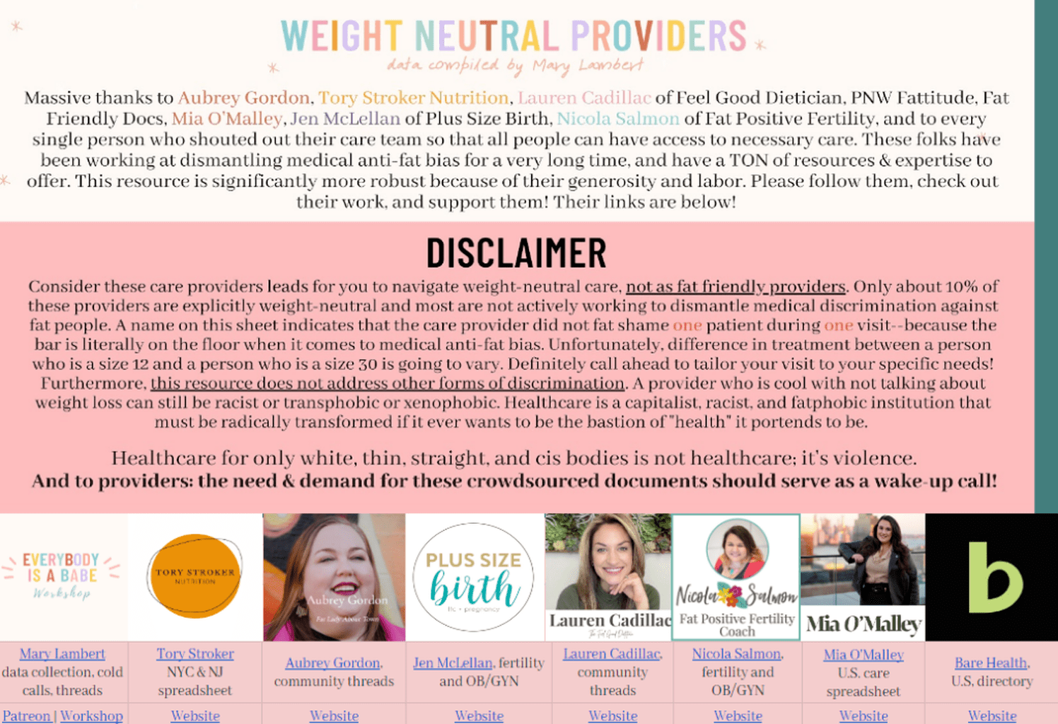 Weight Neutral Leads List