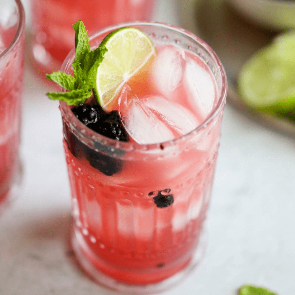 Blackberry Lime Prosecco Cocktail