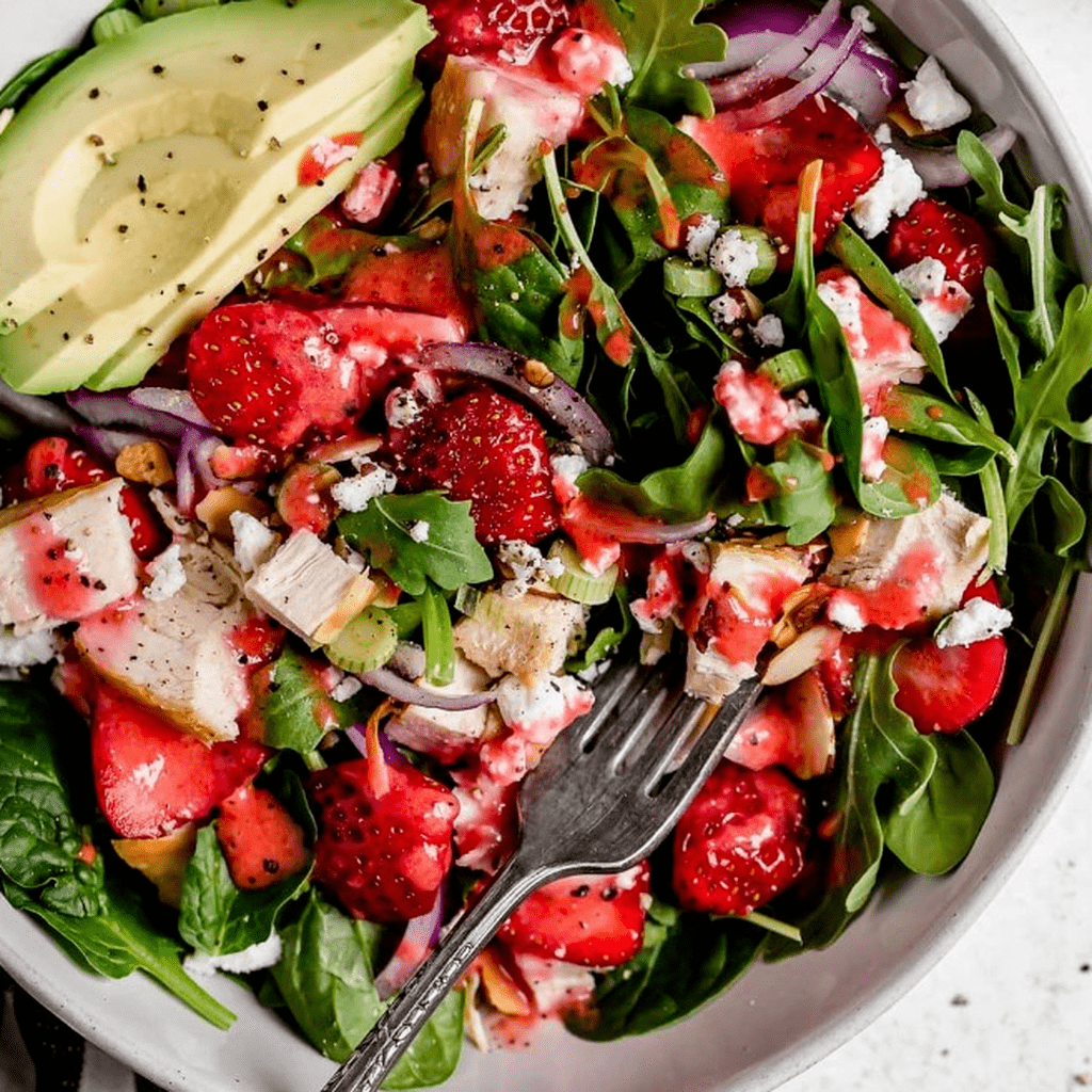 Strawberry Spinach Salad with Chicken