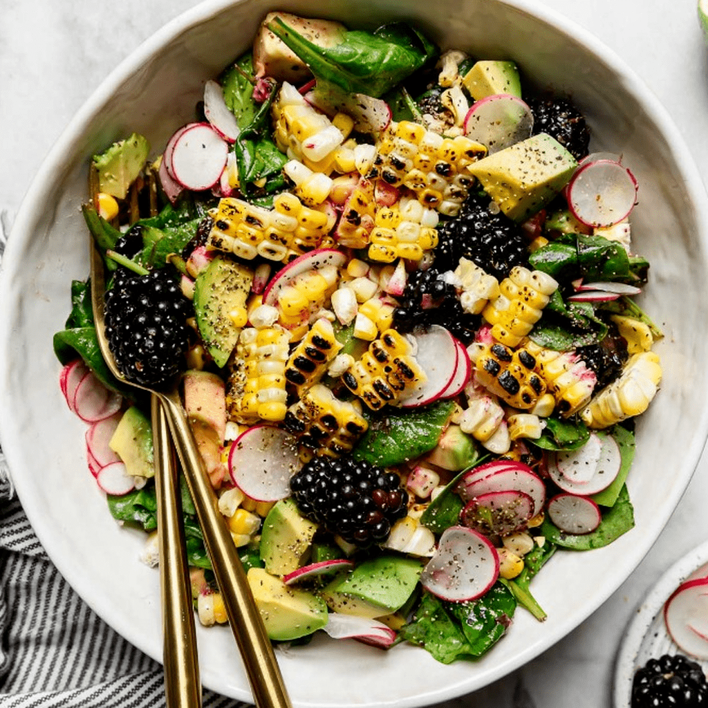 Grilled Corn Salad with Blackberries