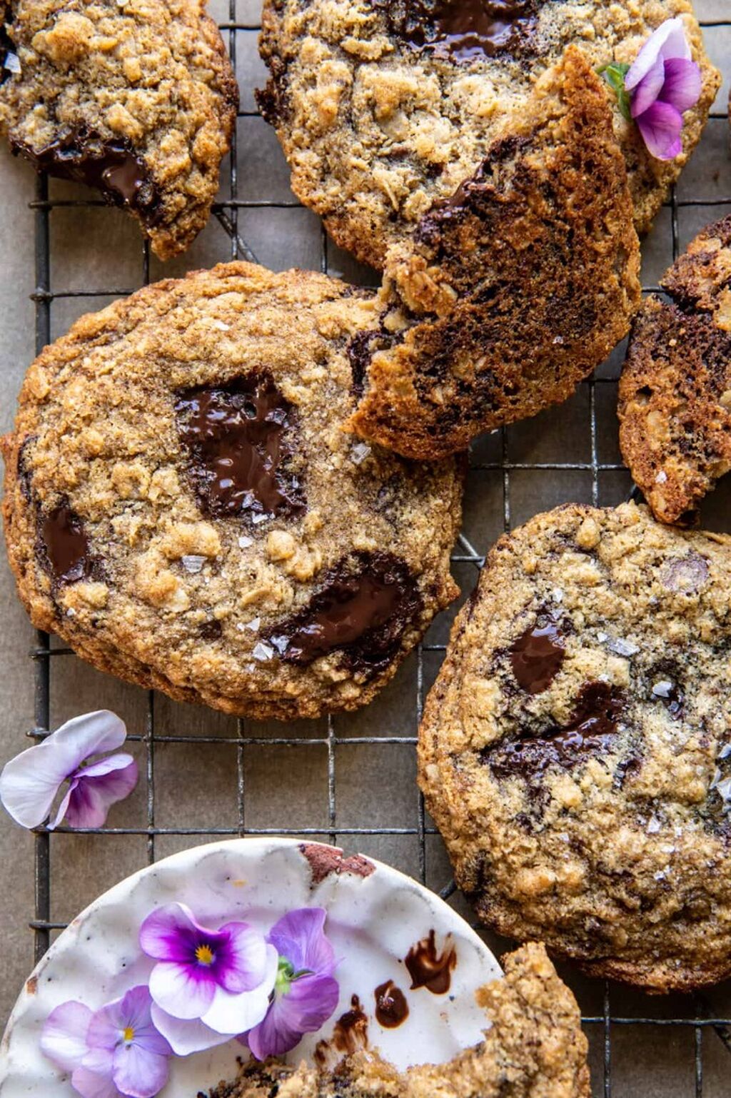 Giant Chewy Oatmeal Chocolate Chip Cookies
