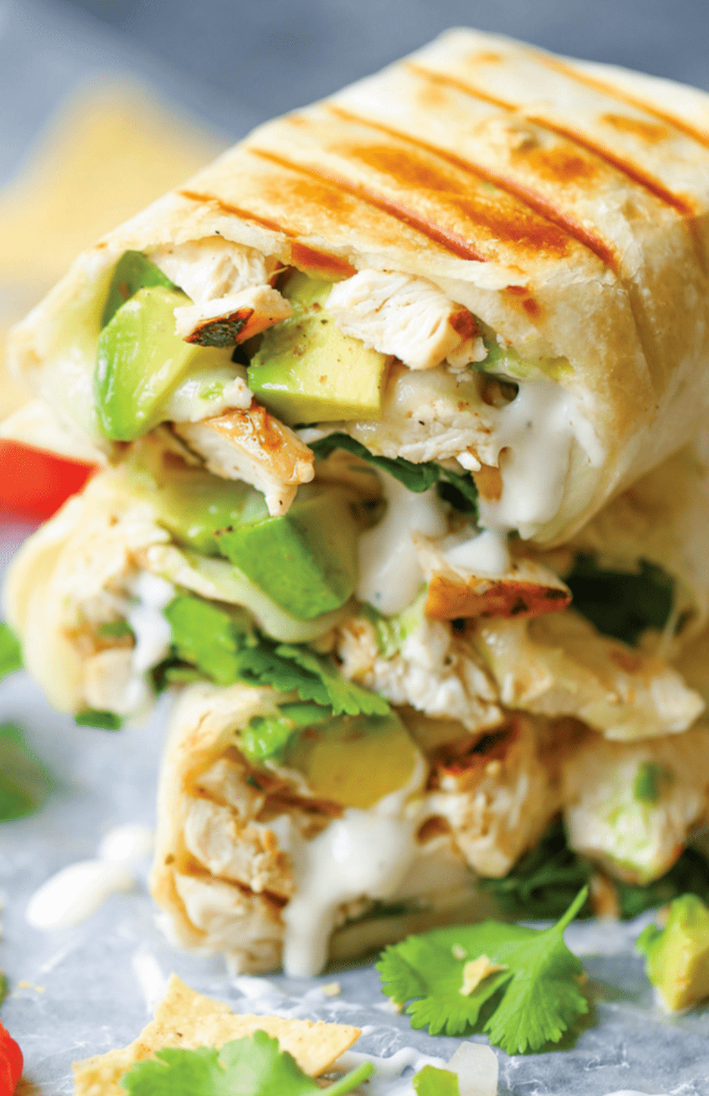 Chicken & Avocado Ranch Burritos