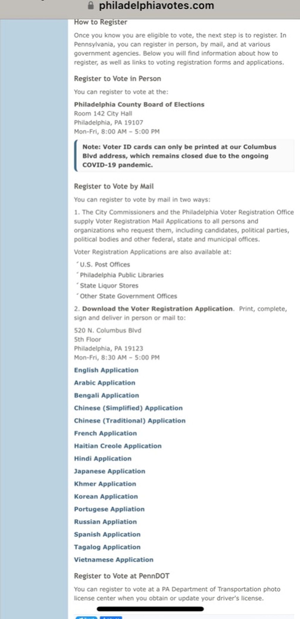 IG link 7/24/22 - Philadelphia Voter Registration Info