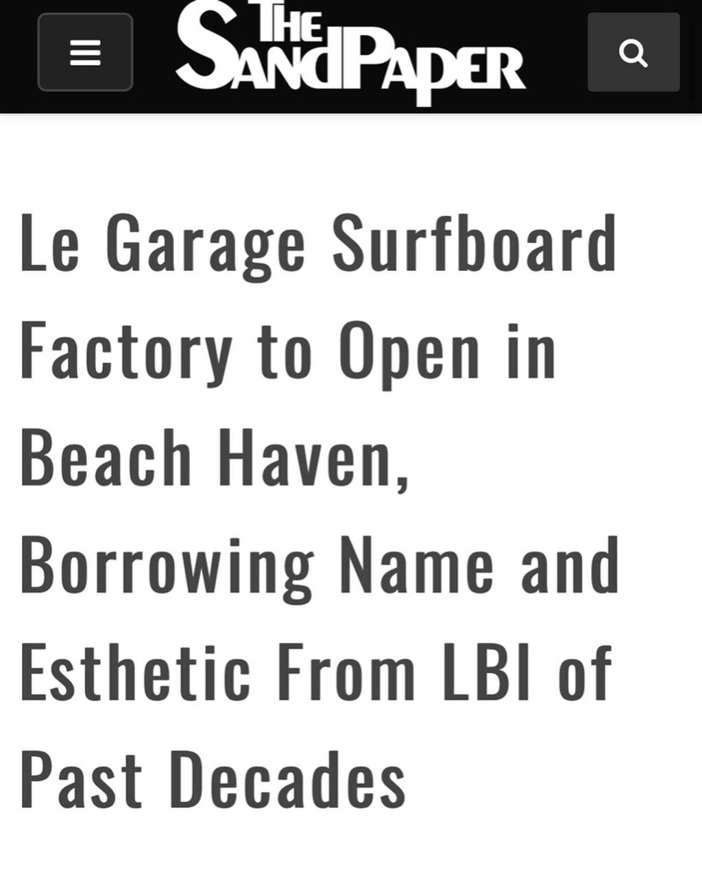 Le Garage opening in Beach Haven