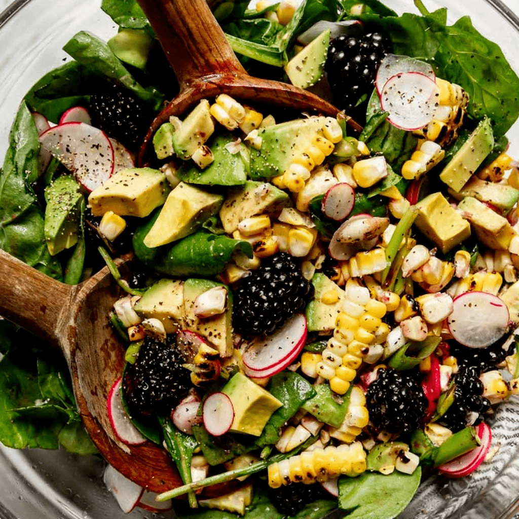 Grilled Corn Salad with Blackberries