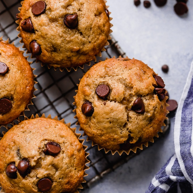 Banana Muffins with Chocolate Chips