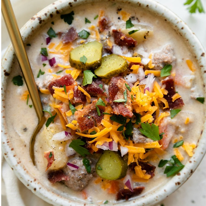 Slow Cooker Cheeseburger Soup (post)