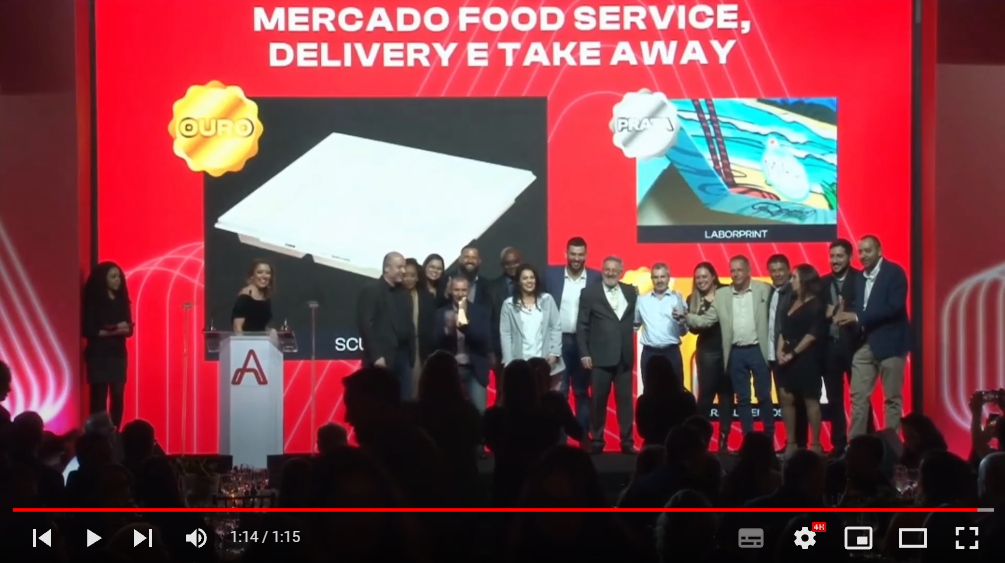 Assista a nossa premia&ccedil;&atilde;o da ABRE 2022 - 1&ordm; lugar de melhor embalagem na categoria Food Service, Delivery e Take Away