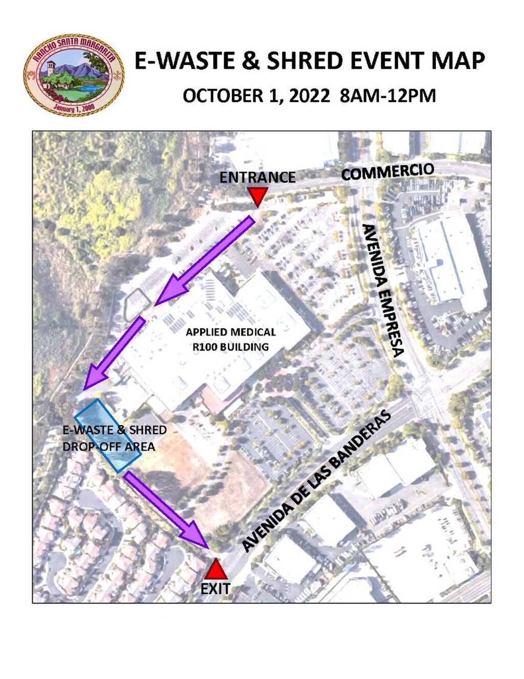 Electronic Waste and Document Shredding Location Map