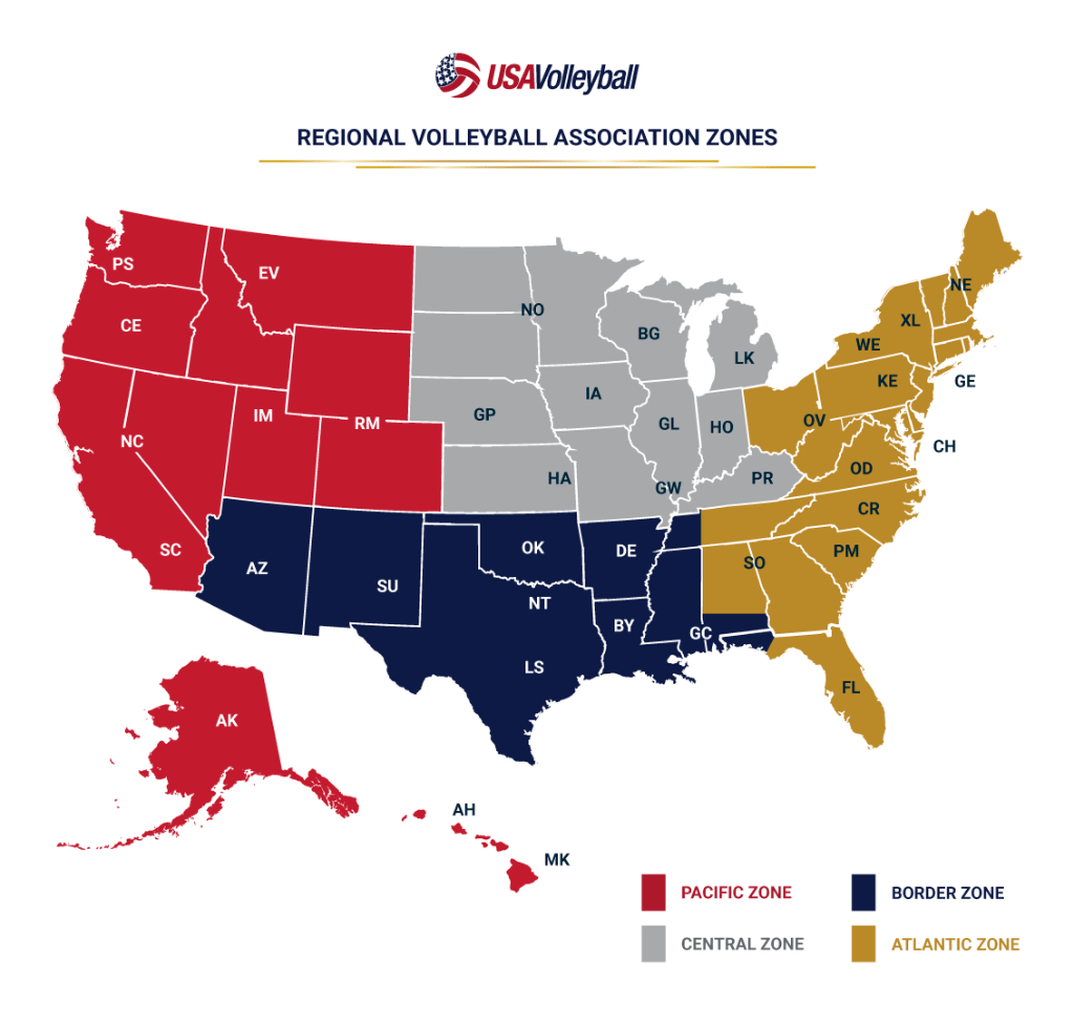 Become a Member: USA Volleyball's 40 Regions