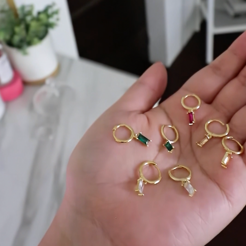 gem earrings