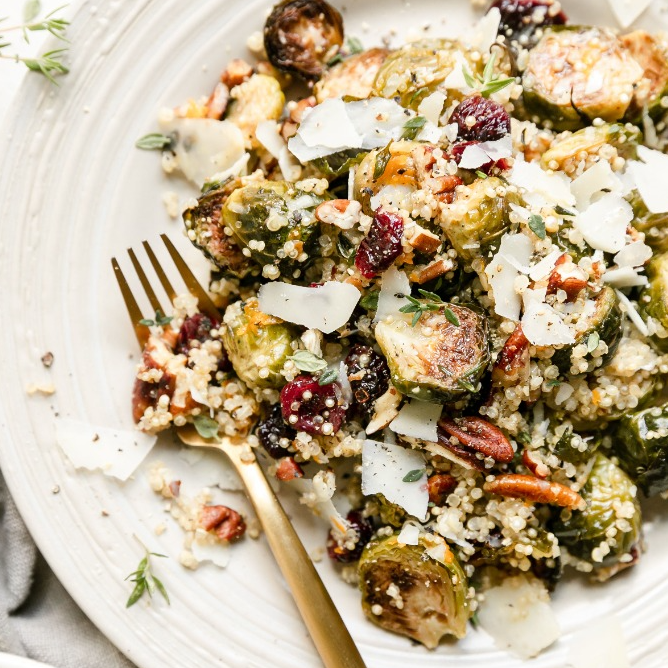 Roasted Brussels Sprouts Salad with Quinoa (image reel)